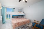 Guestroom 2 is great for kids with twin over king bunk, twin trundle, television and Gulf views.